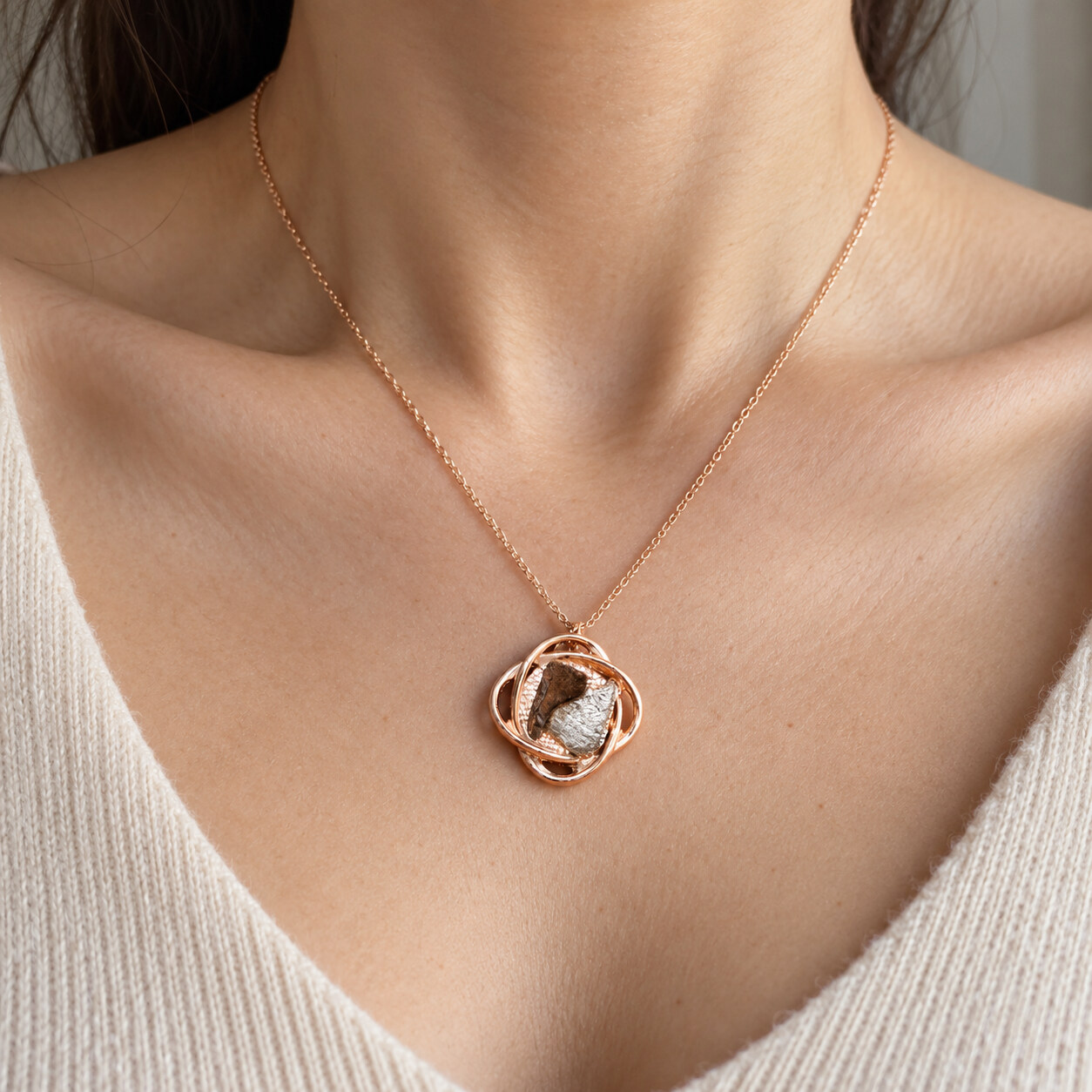 collier 2 météorites écrin à bijou