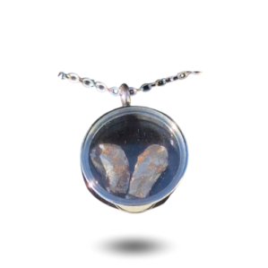 Pendentif vitrine avec deux météorites