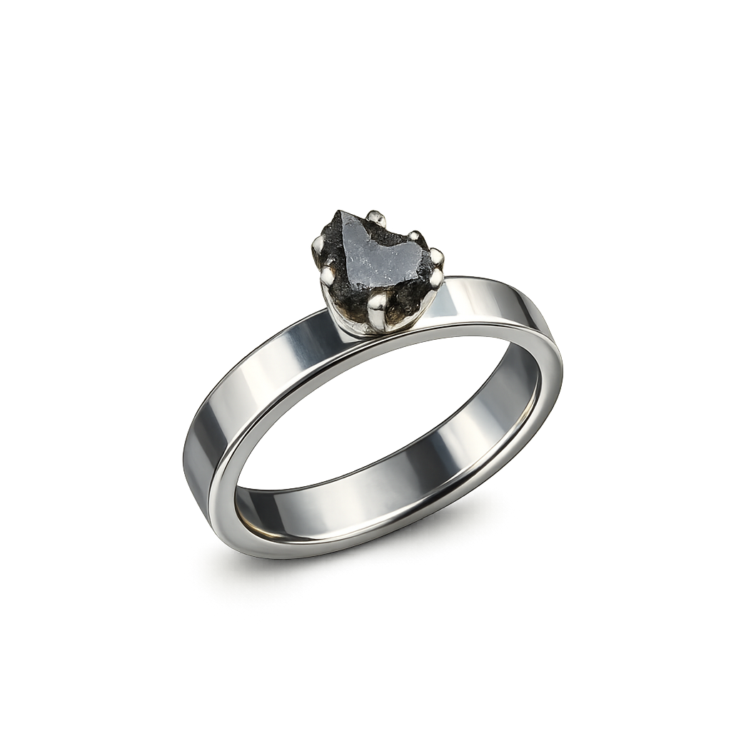 bague pierre noire