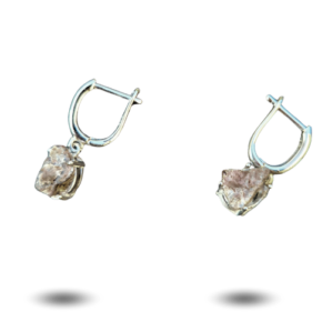 boucles d'oreilles pierre brute météorite
