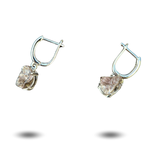 boucles d'oreilles pierre brute météorite
