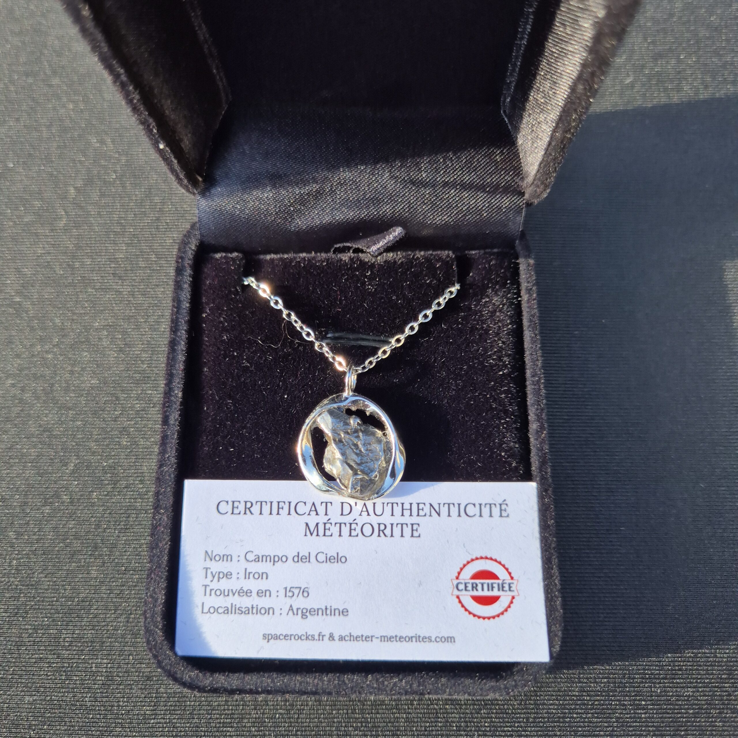 pendentif acier inoxydable meteorite