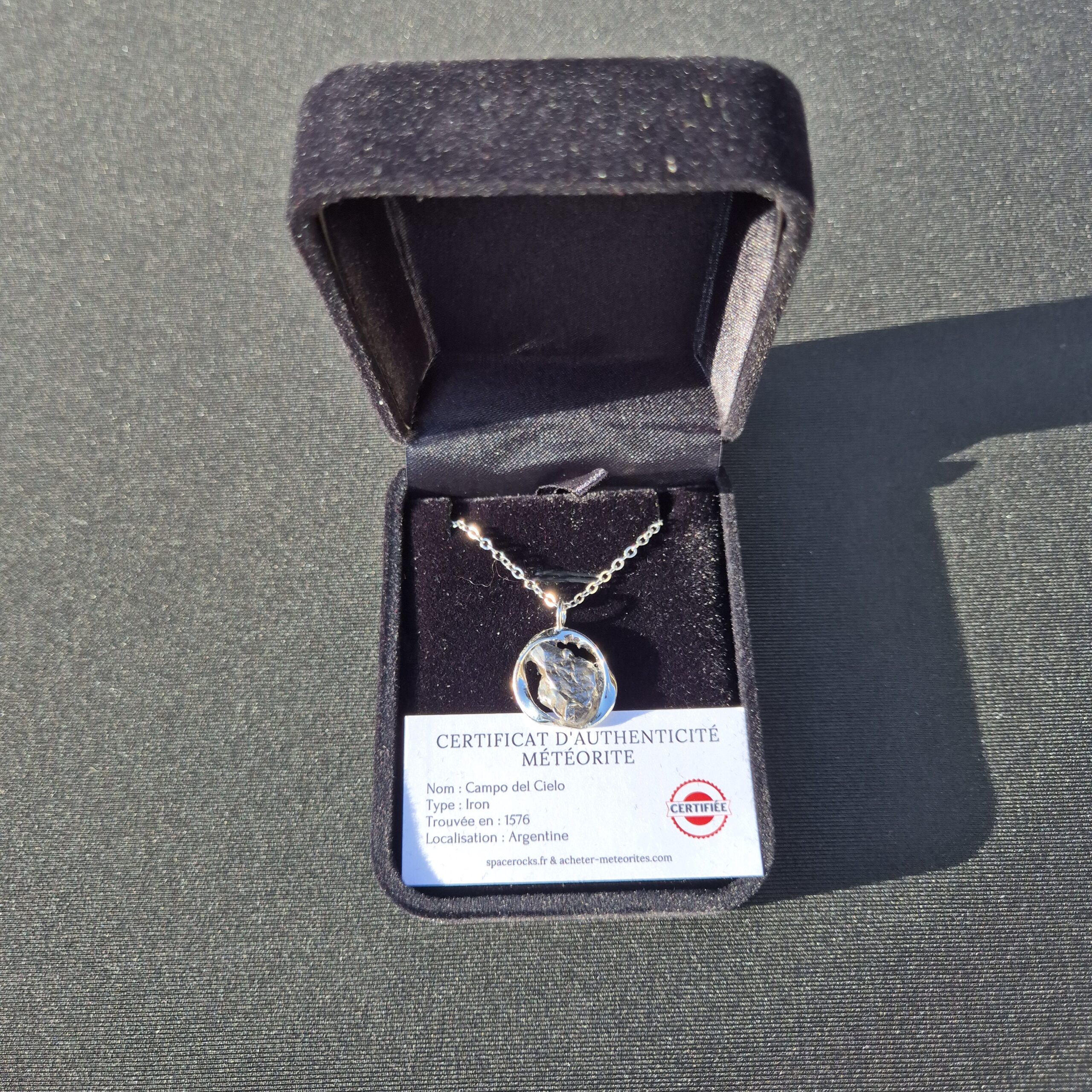 pendentif acier inoxydable meteorite