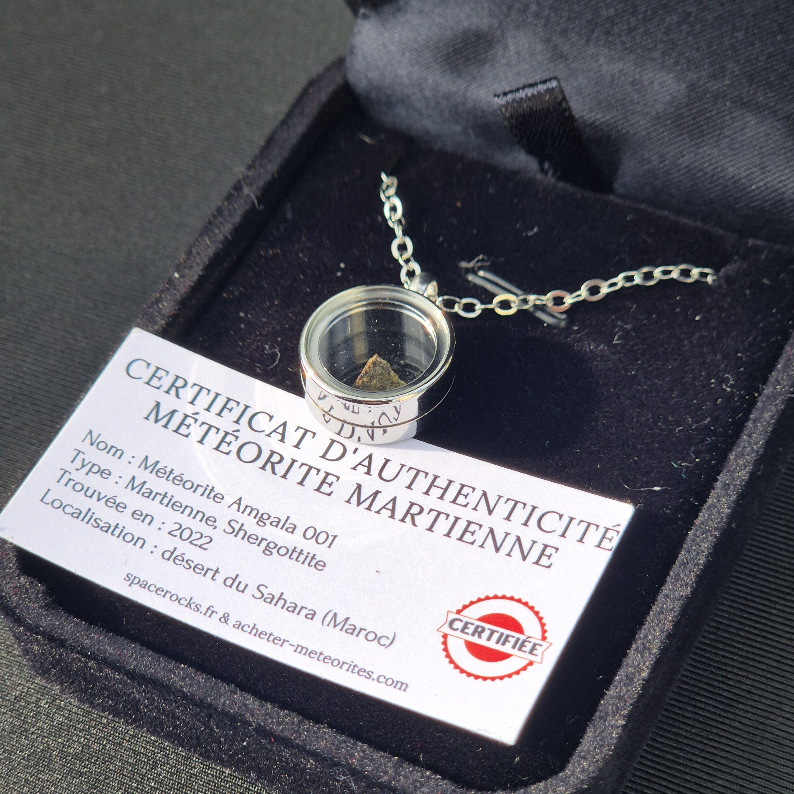 pendentif acier meteorite martienne mars
