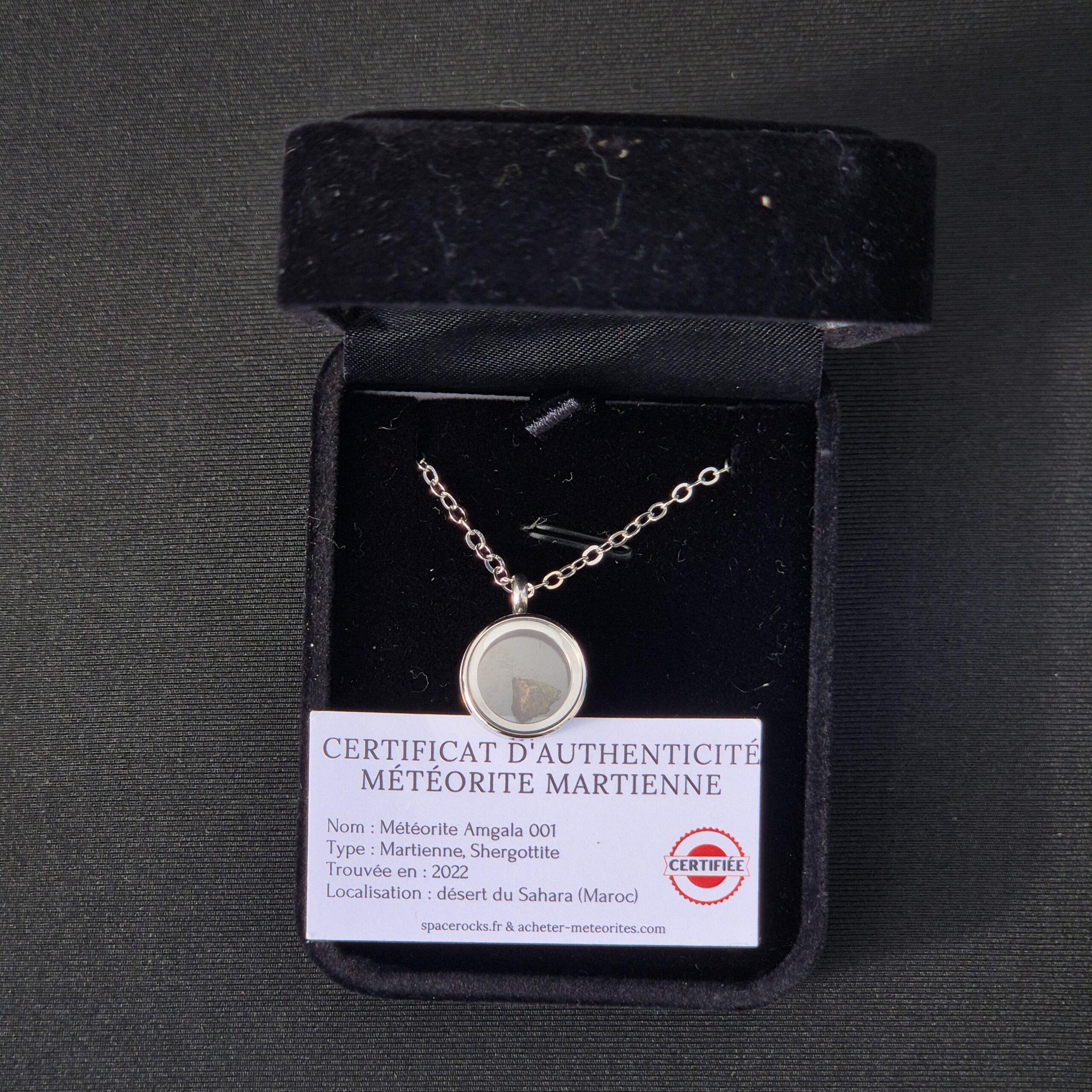 pendentif acier meteorite martienne mars