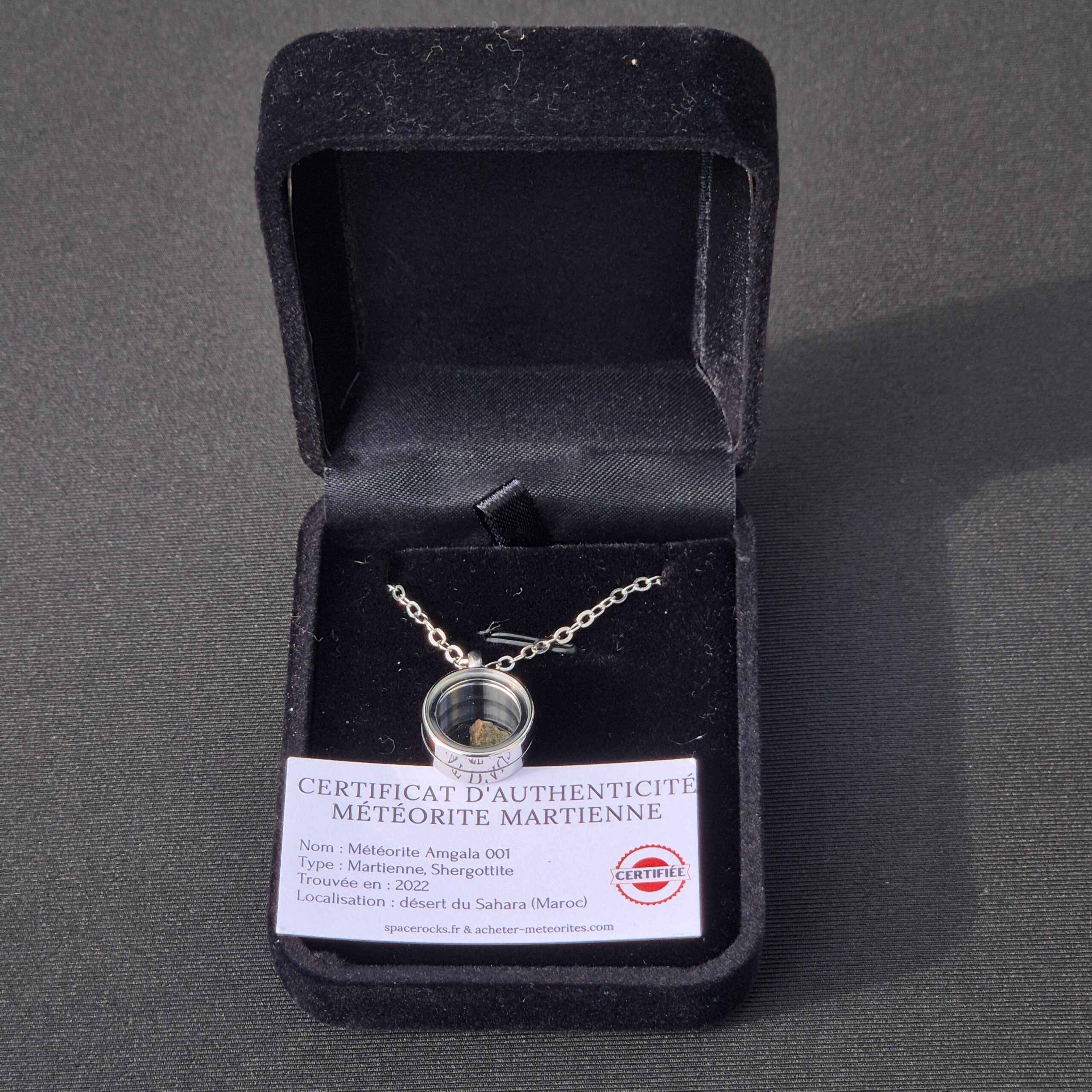 pendentif acier meteorite martienne mars