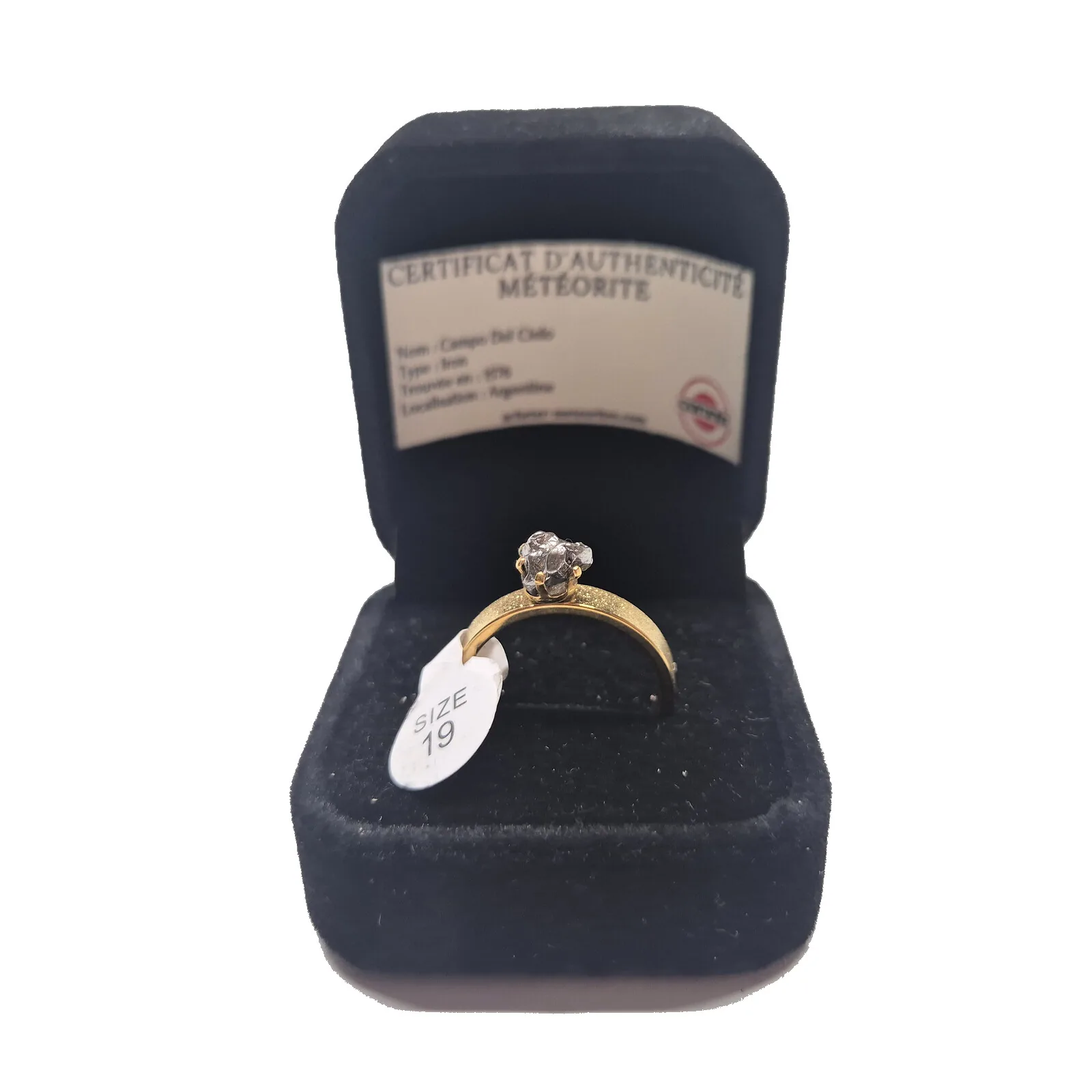Bague dorée Campo del Cielo – serti haut, taille 19 – vue 2