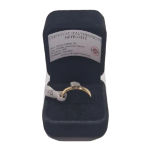 Bague dorée météorite aubrite Sebkha el Melah 001, taille 17