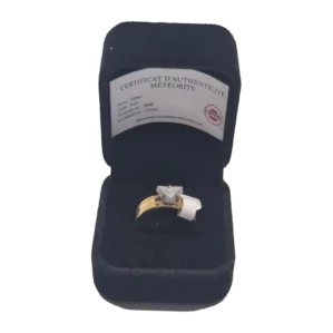 Bague dorée triangle de météorite Aletai – taille 17