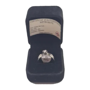Bague double anneau argentée – Campo del Cielo sertie griffes