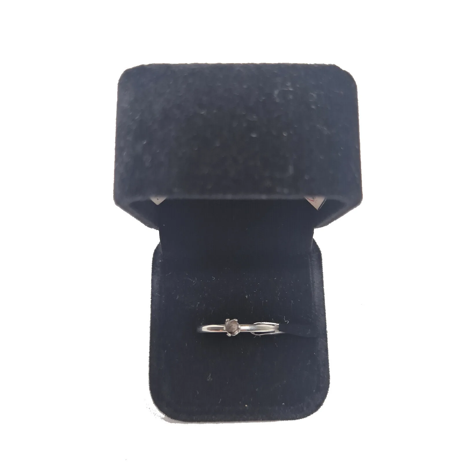 Bague très fine argentée – météorite Gebel Kamil, taille 20 – vue 2
