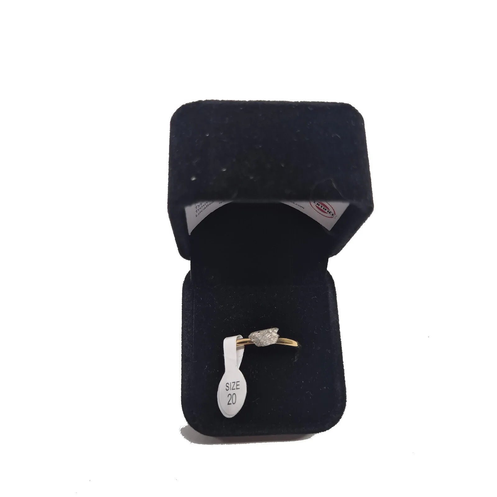 Bague dorée plaque ovale – météorite Aletai, taille 20 – vue 2