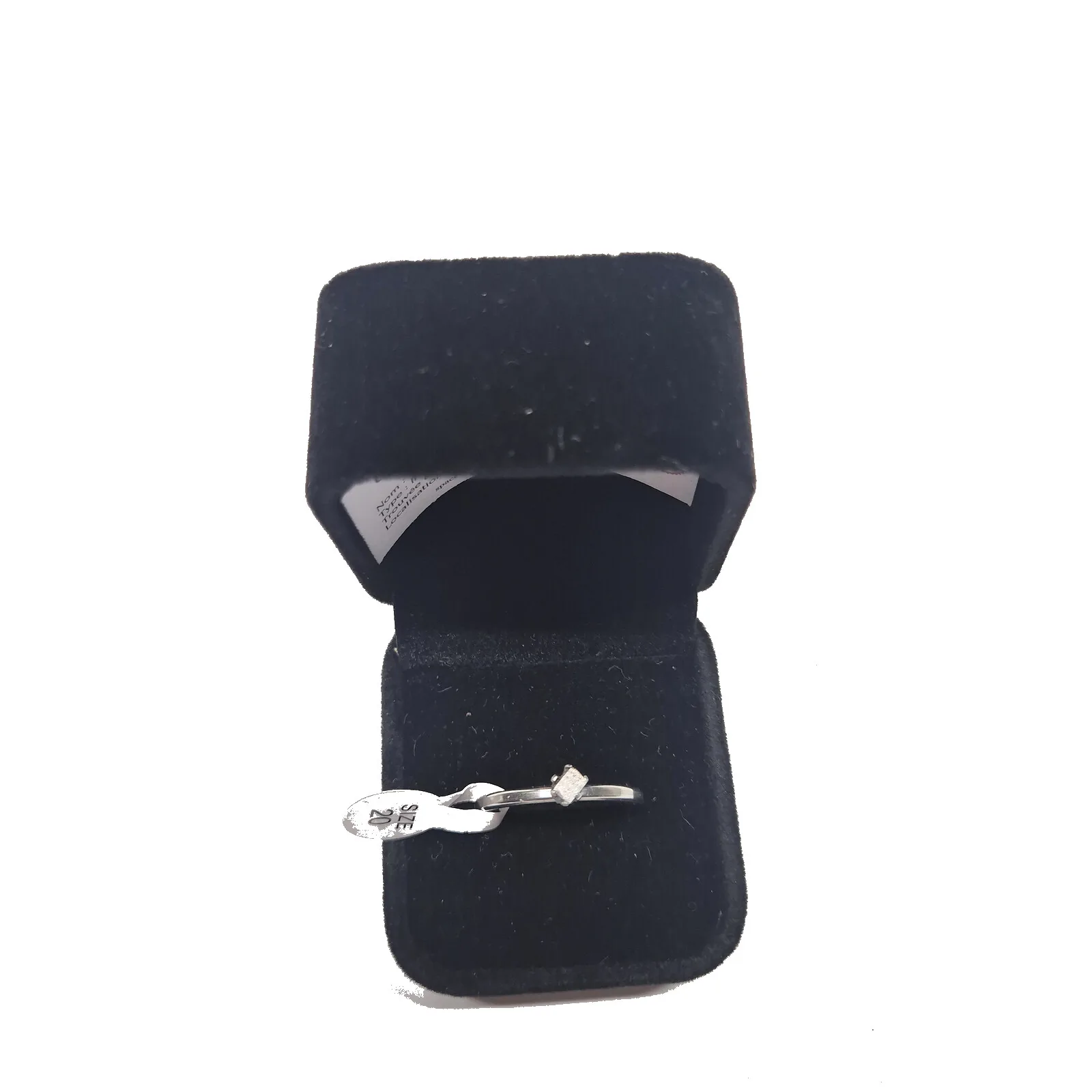 Bague solitaire argentée – météorite Aletai, taille 20 – vue 2