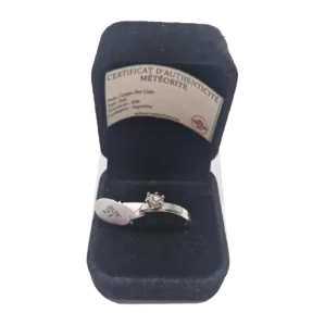 Bague solitaire argentée – Campo del Cielo, taille 21