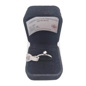 Bague solitaire argentée – météorite Aletai, taille 20