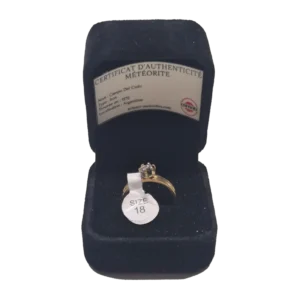 Bague solitaire dorée – Campo del Cielo, taille 18