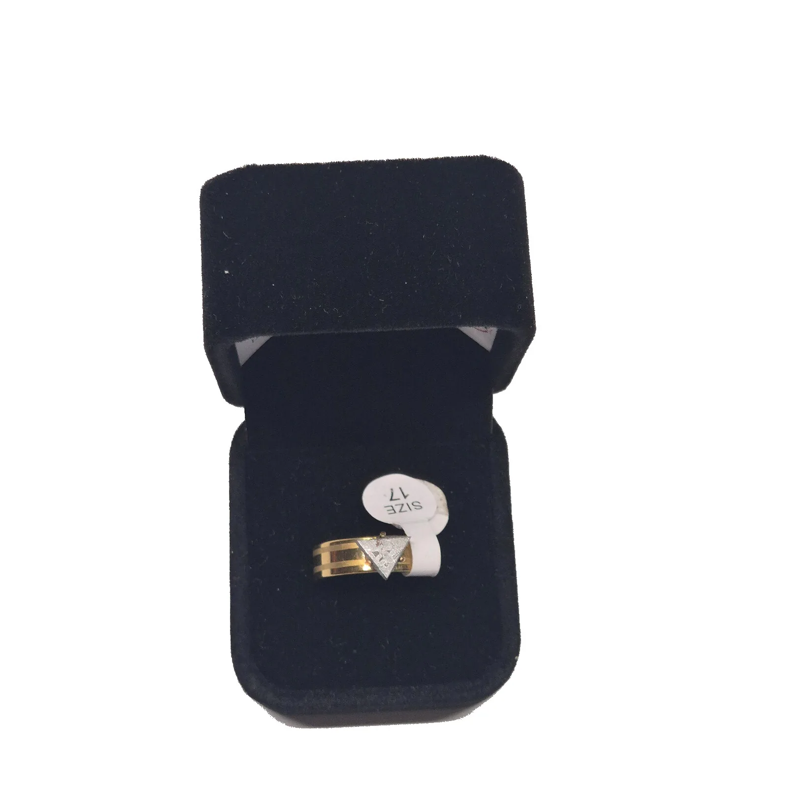 Bague dorée triangle de météorite Aletai – taille 17 – vue 2