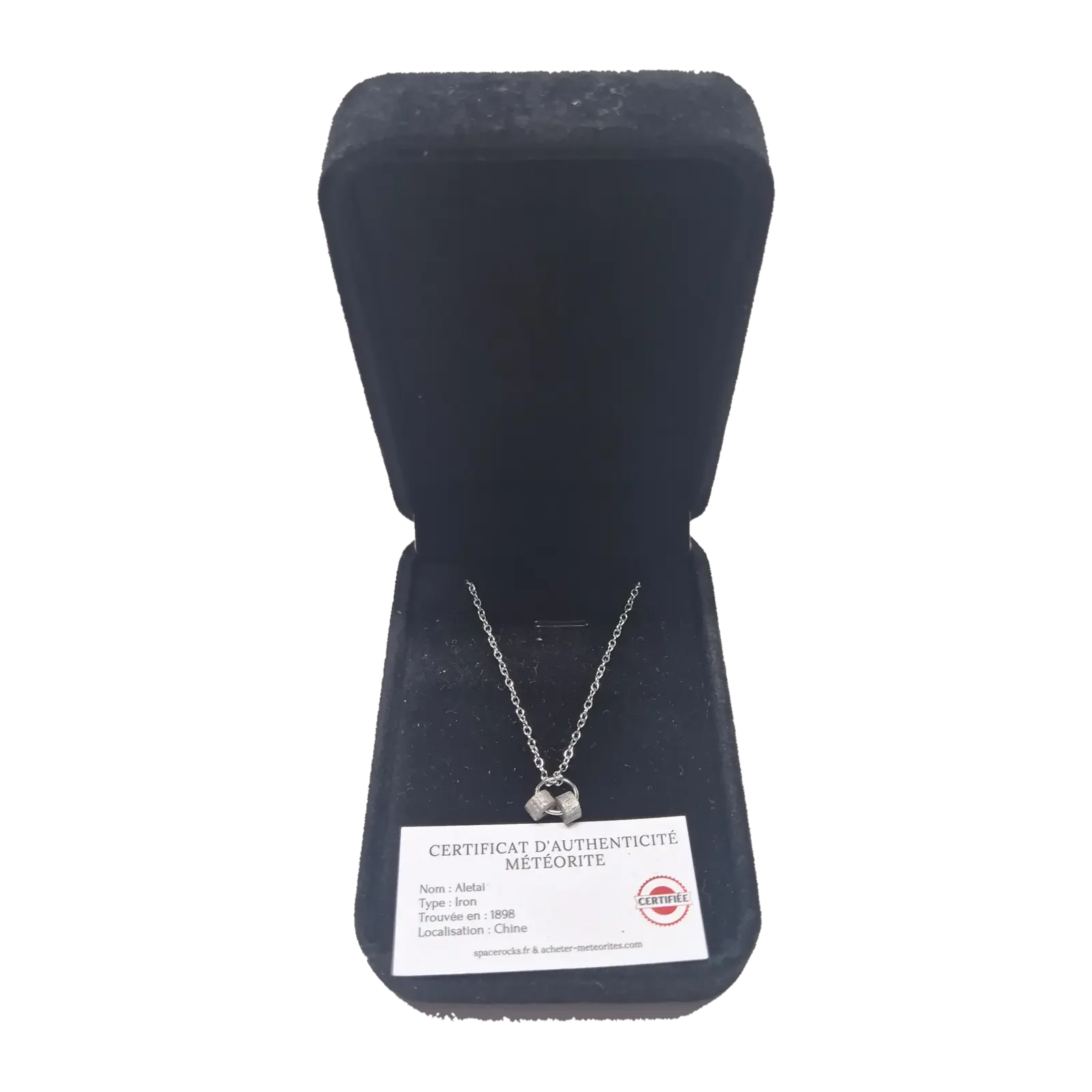 Collier anneau et deux cylindres – météorite Aletai