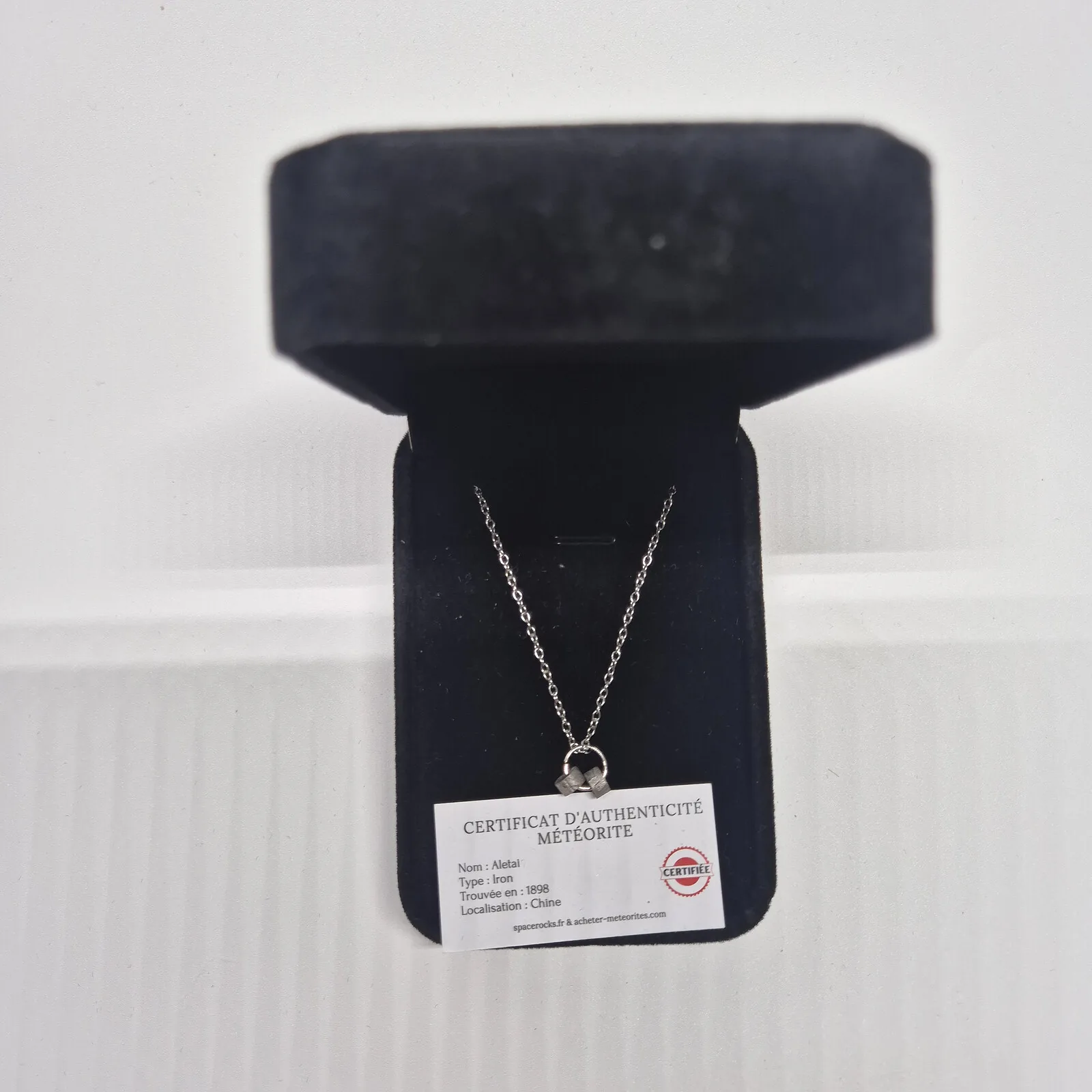 Collier anneau et deux cylindres – météorite Aletai – vue 2