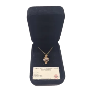 Collier cage lanterne dorée – météorite Aletai