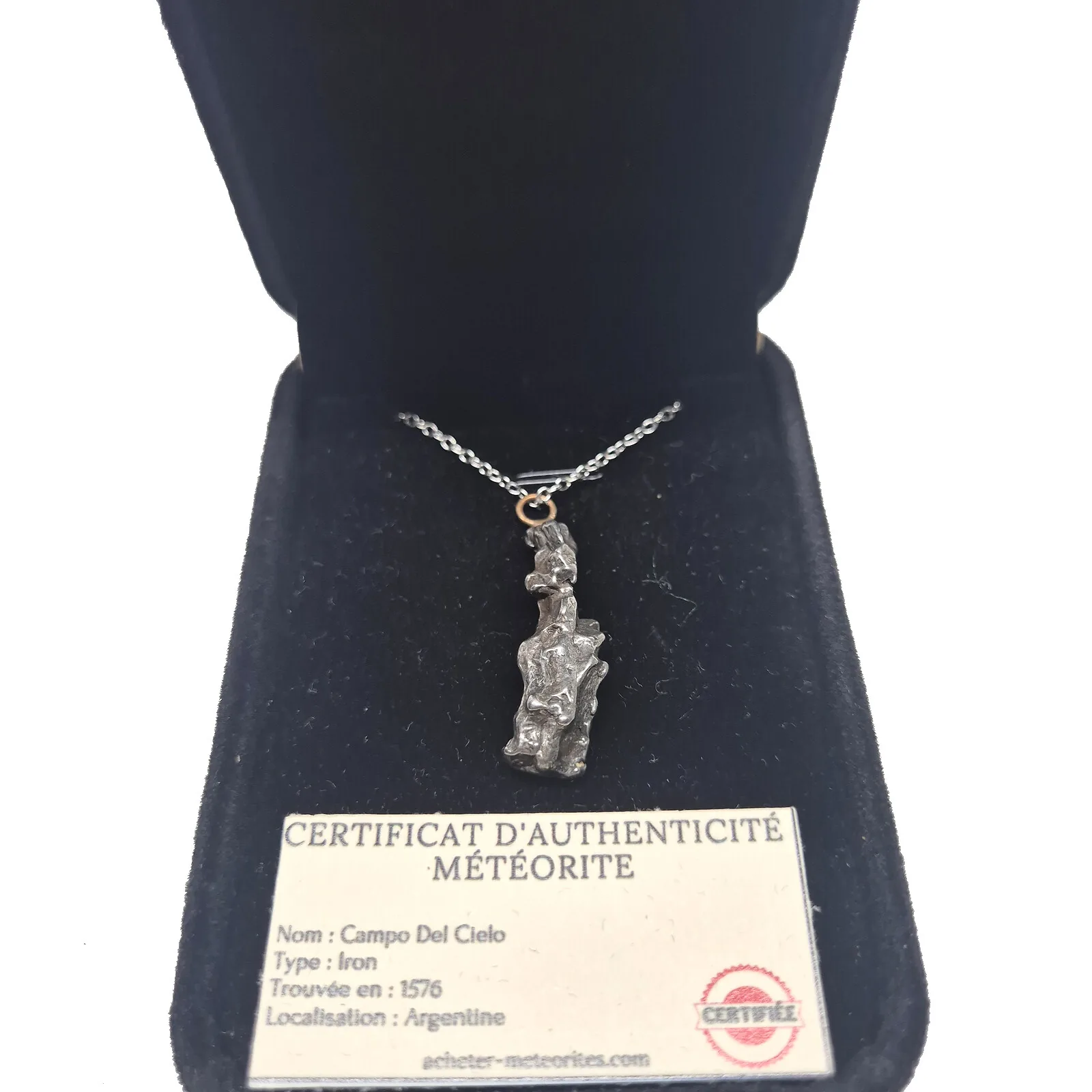 Collier Campo del Cielo brut – pendentif naturel, pièce n°3 – vue 2