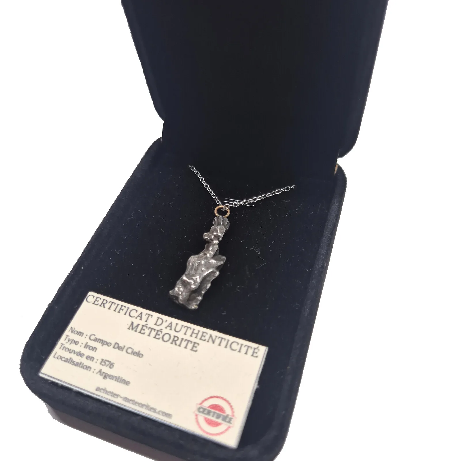 Collier Campo del Cielo brut – pendentif naturel, pièce n°3 – vue 4