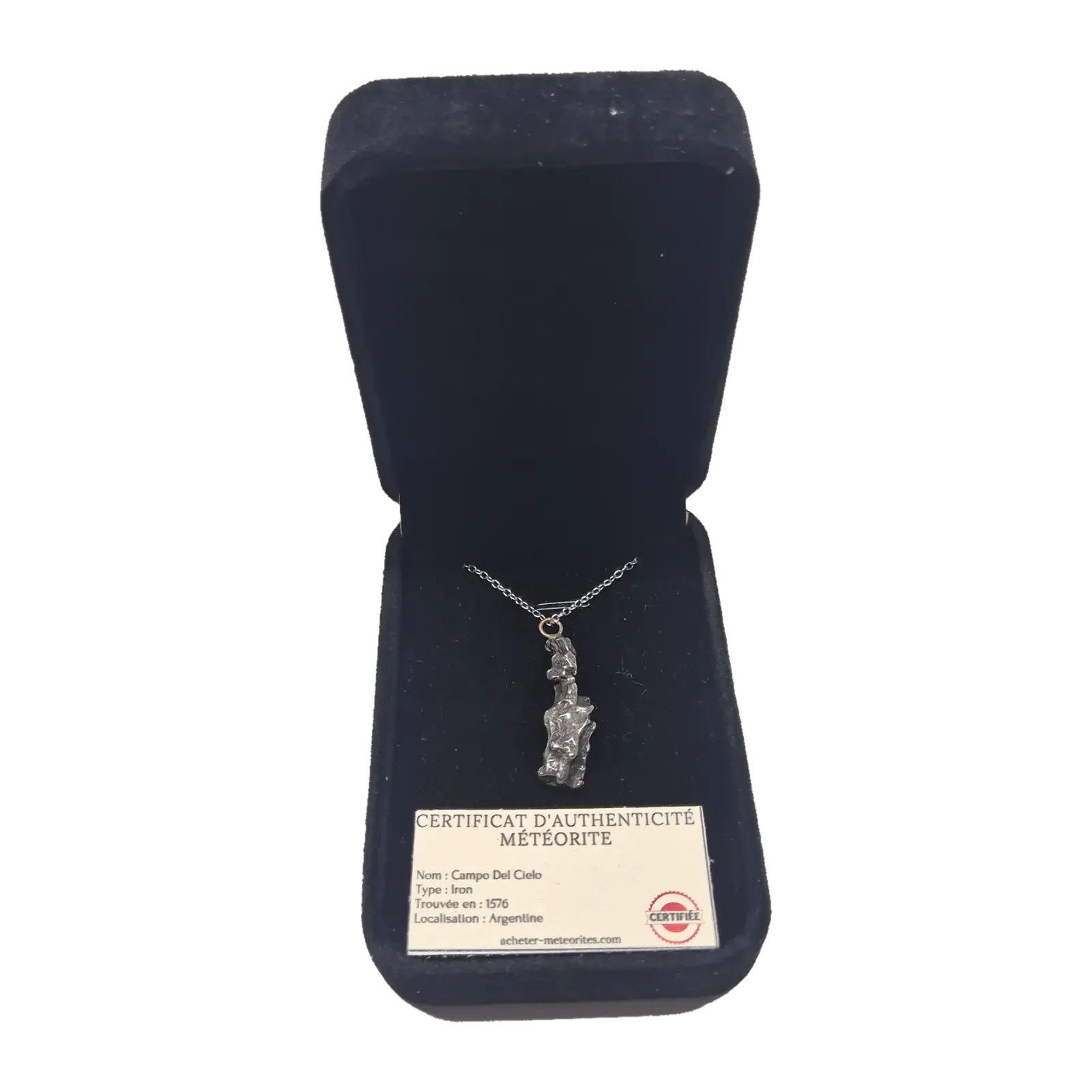 Collier Campo del Cielo brut – pendentif naturel, pièce n°3