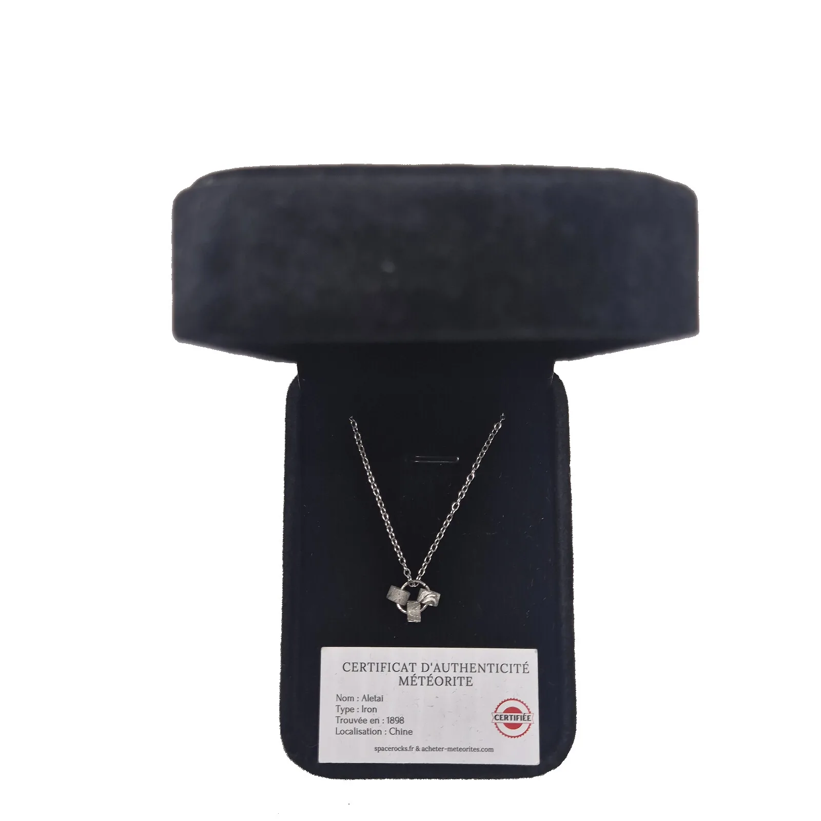 Collier trio de cylindres – météorite Aletai – vue 3