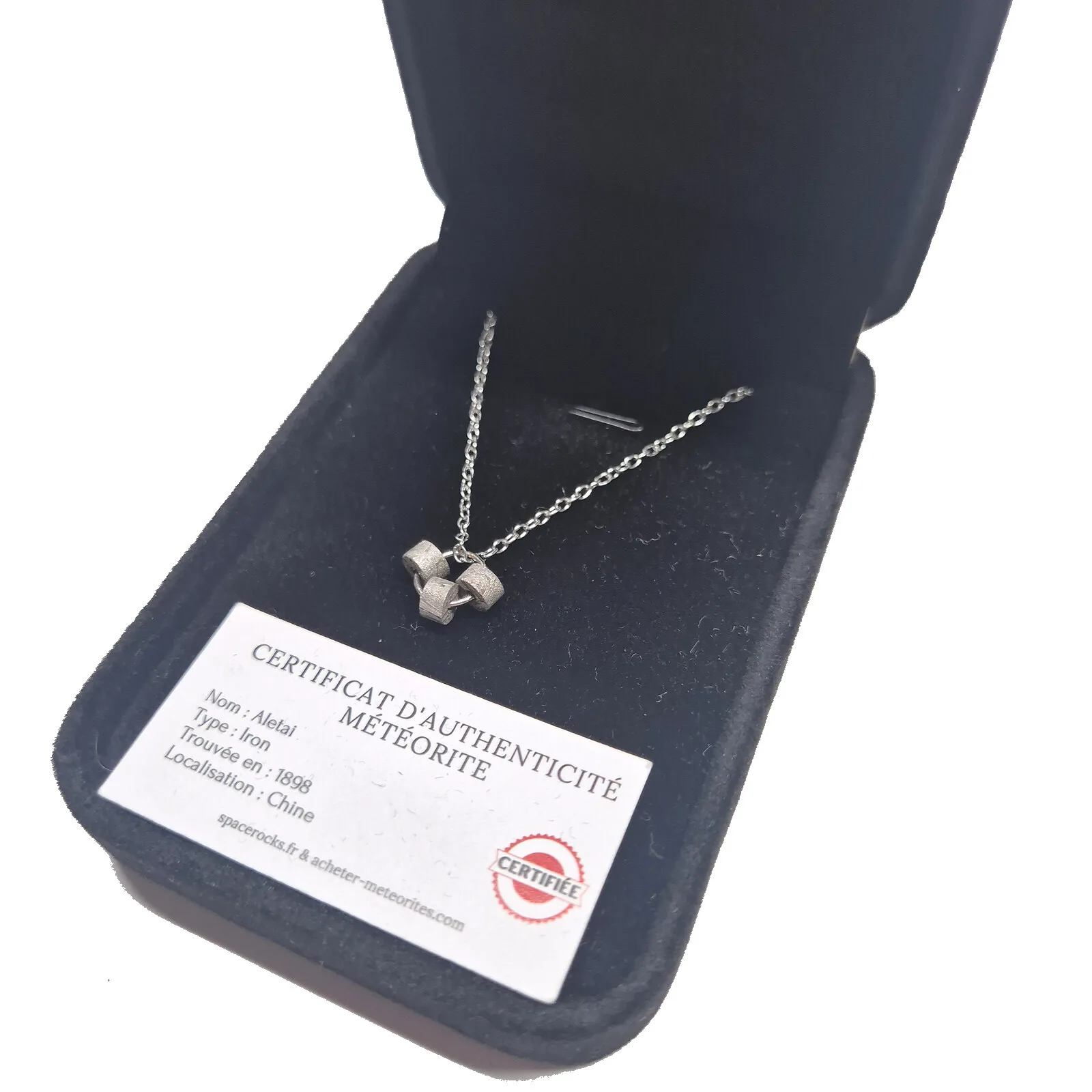 Collier trio de cylindres – météorite Aletai – vue 4