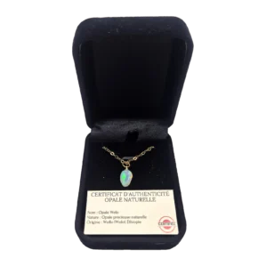 Collier goutte d'opale Welo polie – chaîne dorée