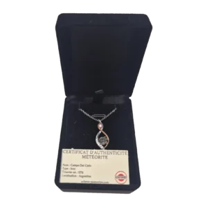 Collier infini bicolore à zircons – météorite Campo del Cielo