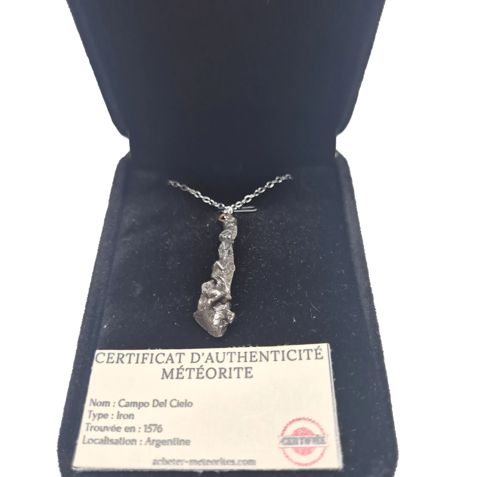 Collier météorite de fer brute Campo del Cielo – pièce n°2 – vue 2