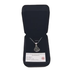Collier moldavite argenté – pièce triangulaire n°3