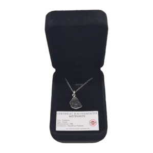 Collier moldavite brute – pendentif argenté n°1