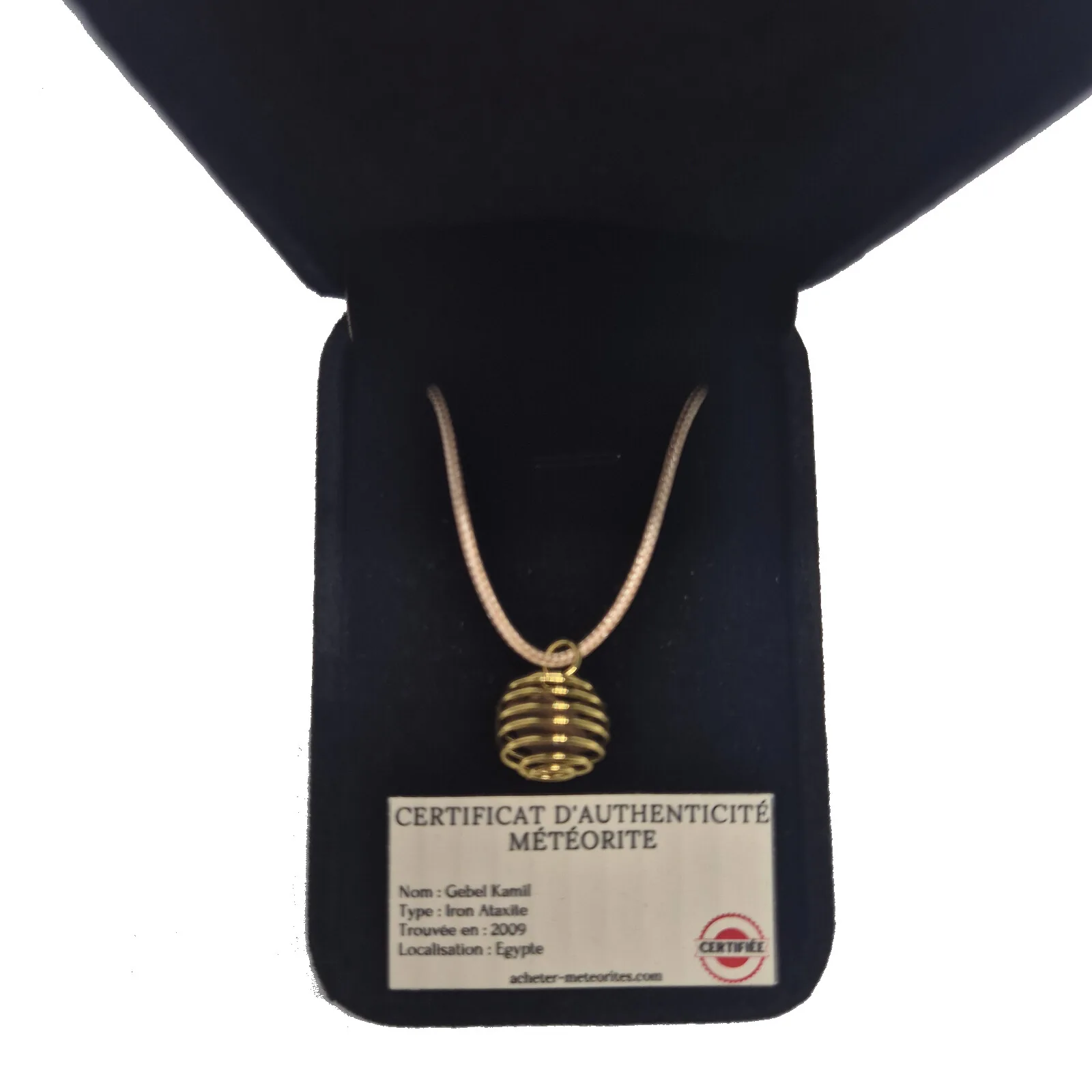 Collier spirale dorée chaîne serpentine – Gebel Kamil – vue 2