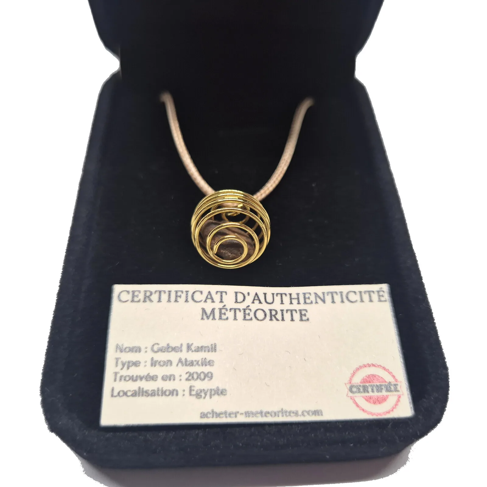 Collier spirale dorée chaîne serpentine – Gebel Kamil – vue 3
