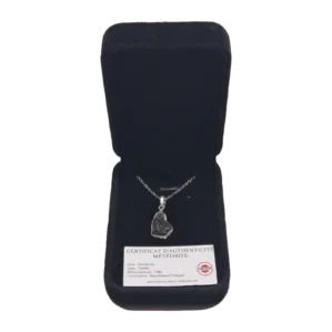 Collier tectite moldavite – monture argentée n°4