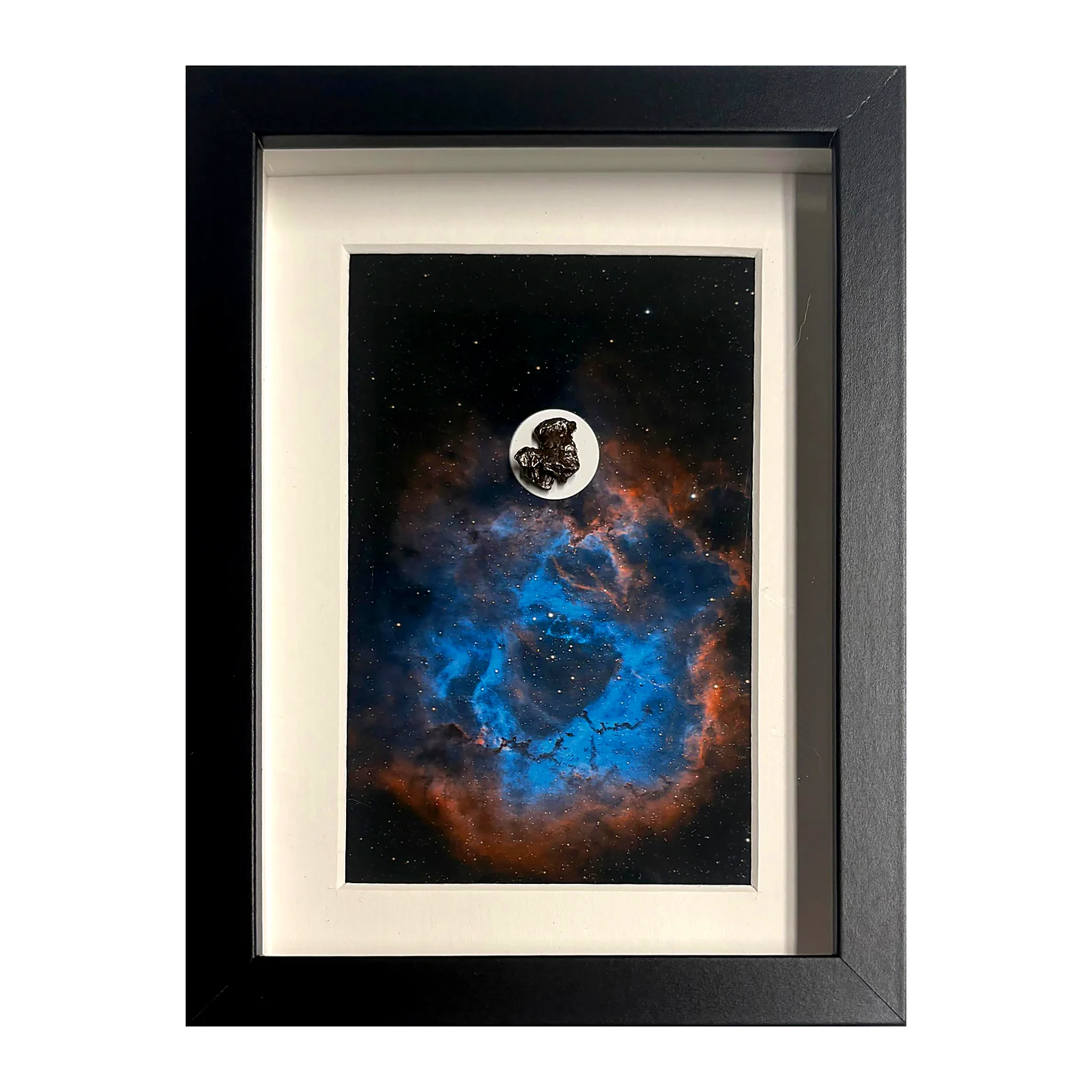 Décoration astronomie – nébuleuse de la Rosette et Campo del Cielo – photo réelle du cadre