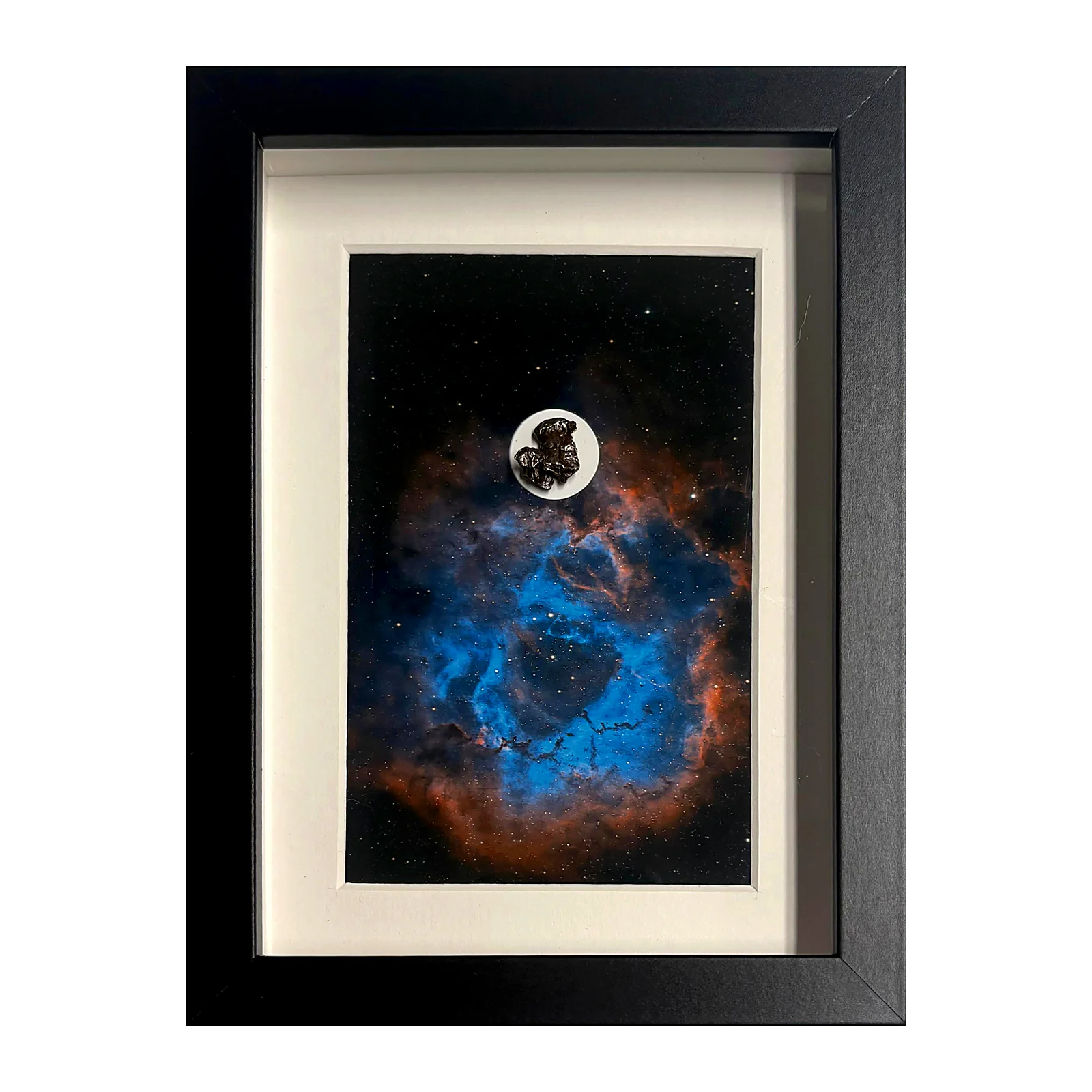 Décoration astronomie – nébuleuse de la Rosette et Campo del Cielo – photo réelle du cadre