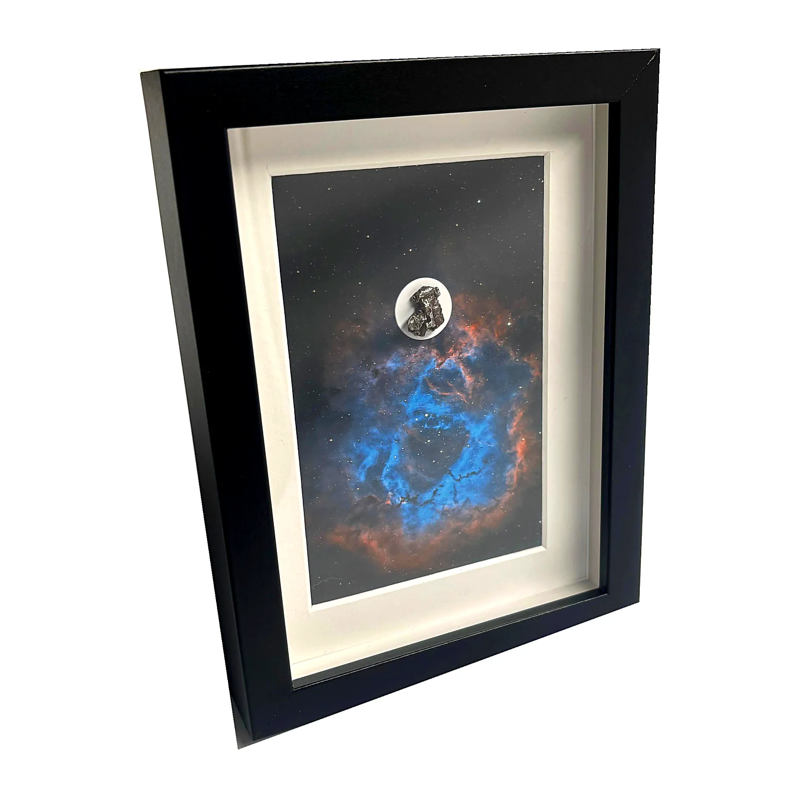 Décoration astronomie – nébuleuse de la Rosette et Campo del Cielo – photo réelle du cadre