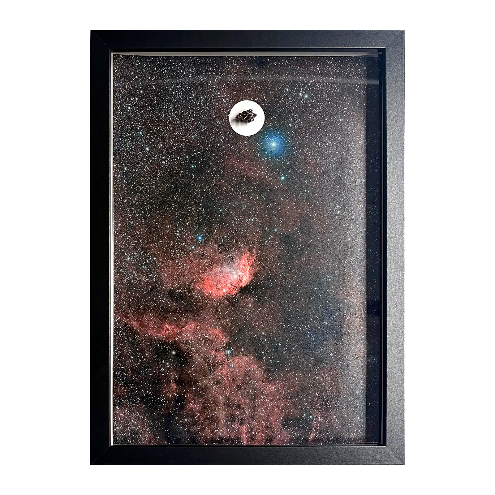 Grand tableau nébuleuse avec météorite Campo del Cielo – grand format 40 × 30 cm