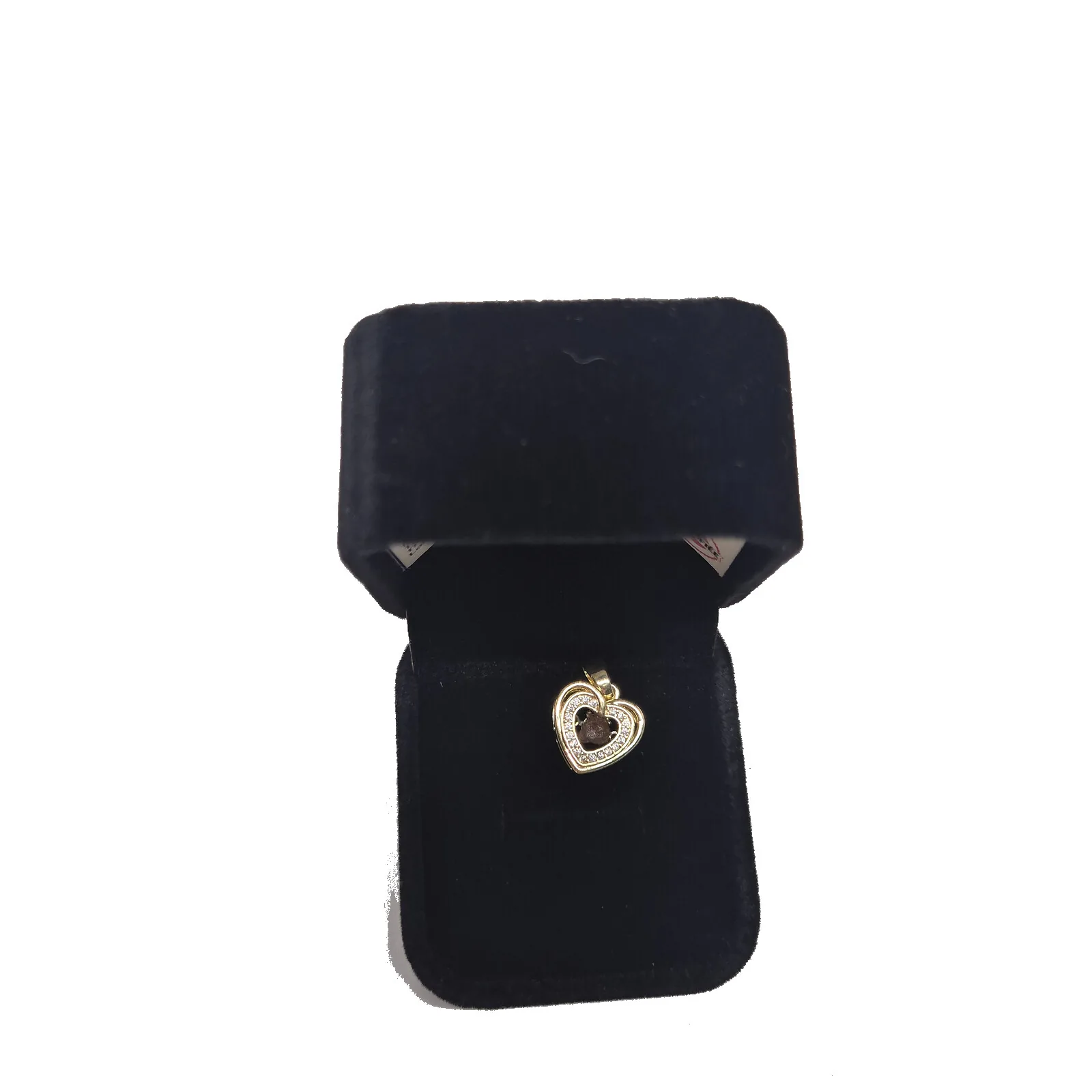 Pendentif cœur ouvert doré – météorite Gebel Kamil – vue 2