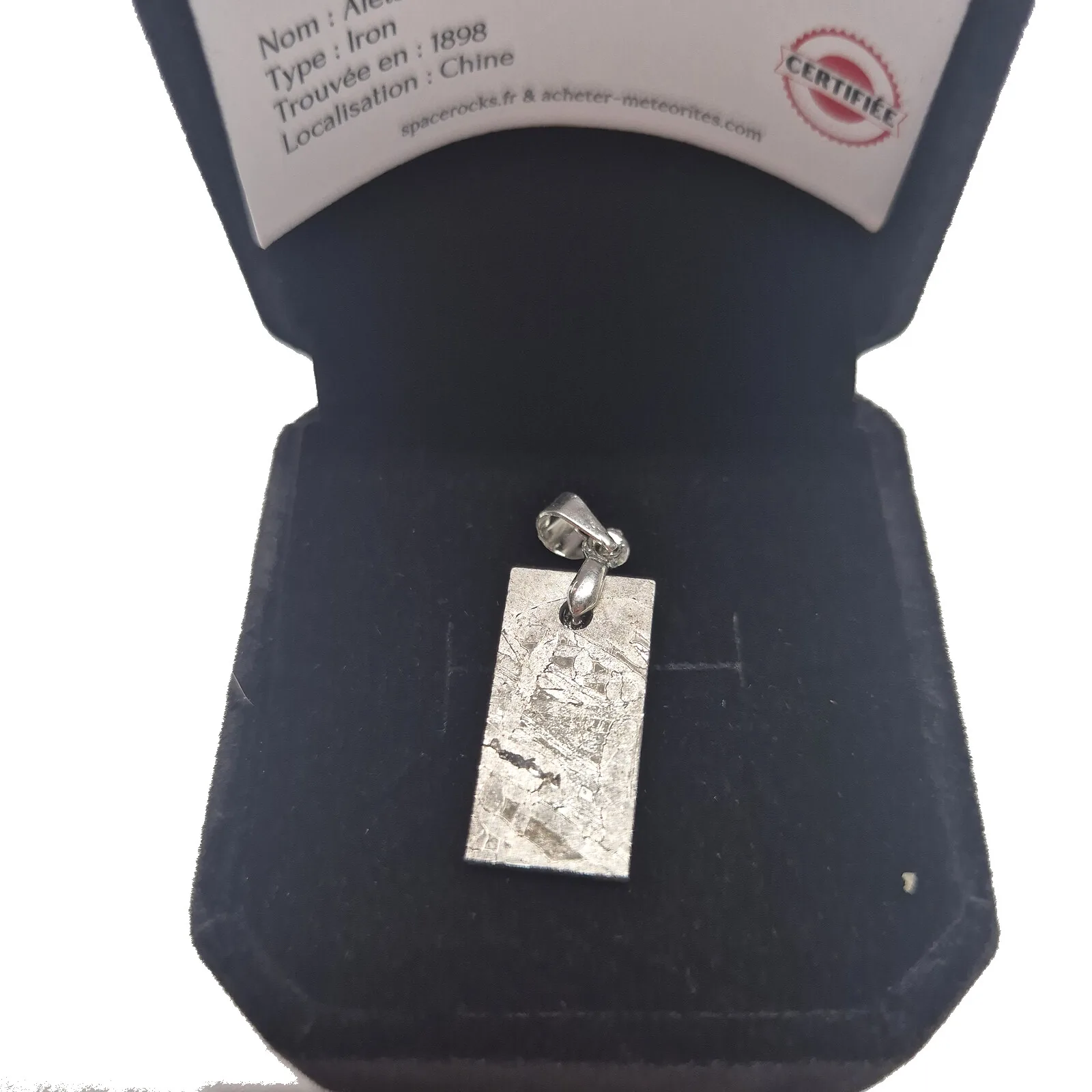 Pendentif plaque Aletai Widmanstätten – sans chaîne – vue 3
