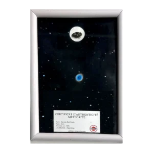 Tableau nébuleuse de l'Anneau avec météorite Campo del Cielo – cadre blanc