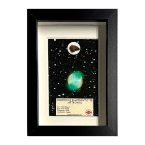 Tableau nébuleuse planétaire avec météorite Gebel Kamil – cadre noir et passe-partout