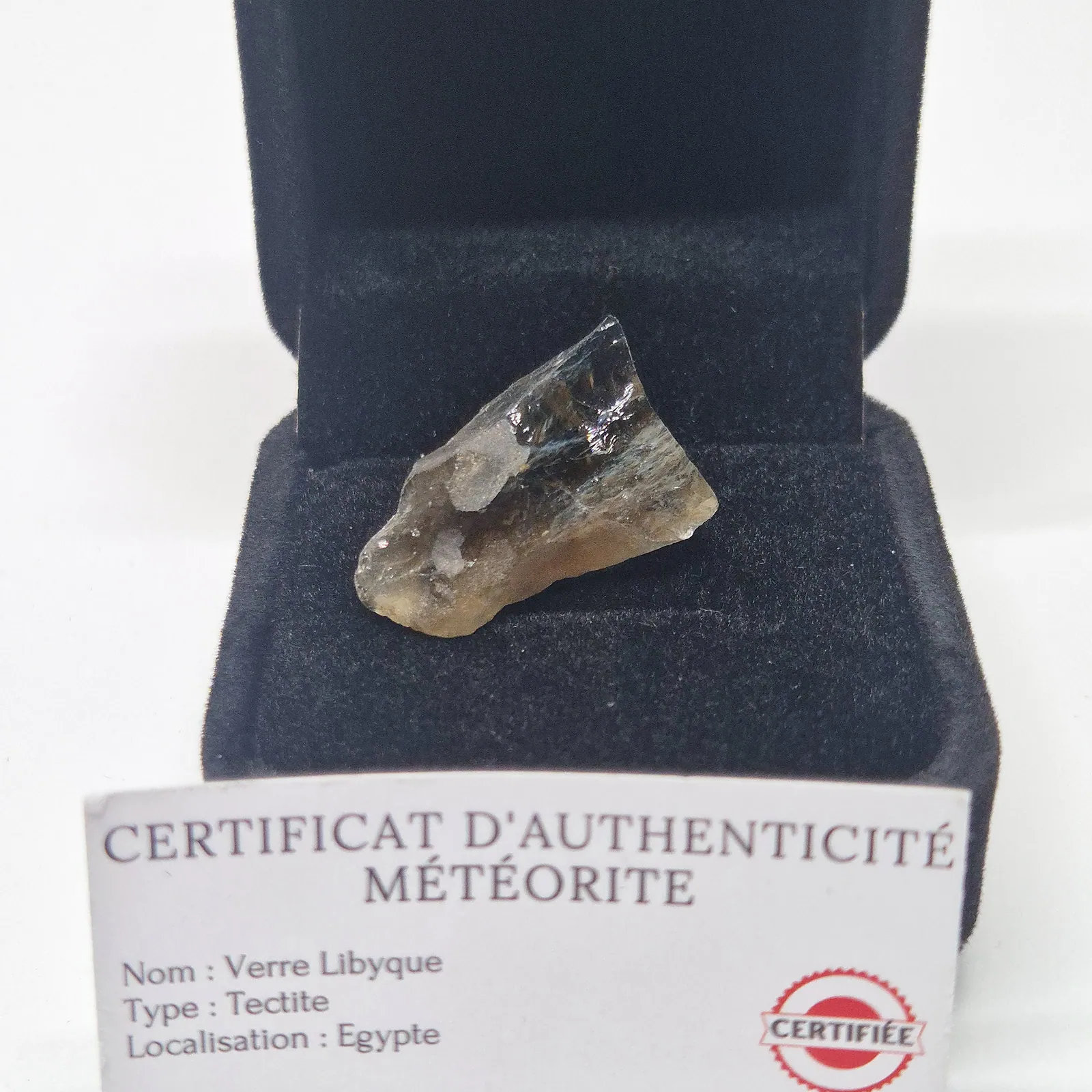 Verre libyque brut fumé en écrin – pièce n°3 – vue 2